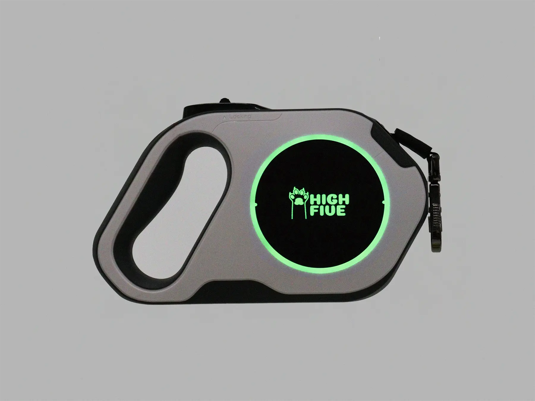 Highfive Retractable dog leash heavy duty large dog extra long dog lead long line white with LED