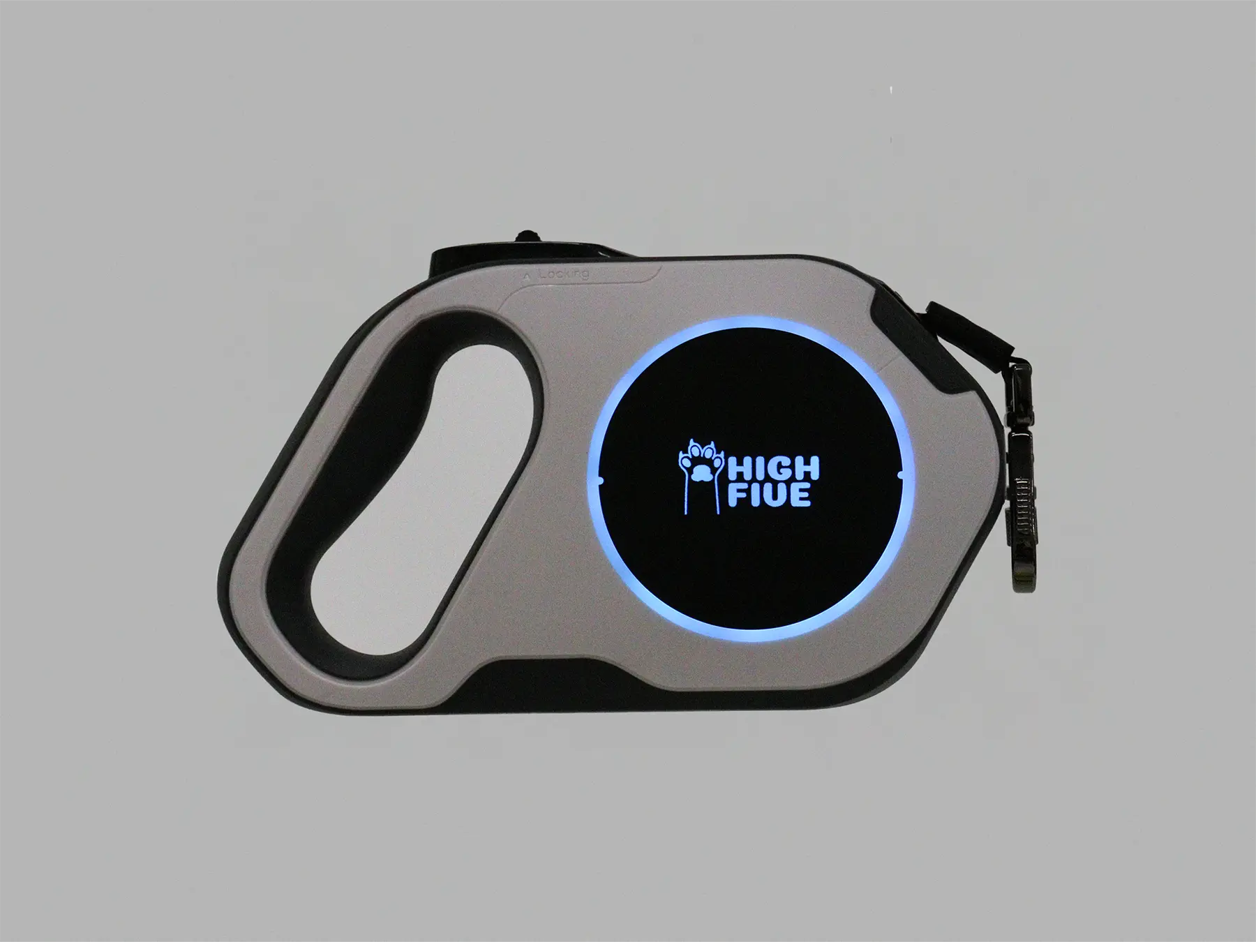 Highfive Retractable dog leash heavy duty large dog extra long dog lead long line white with LED